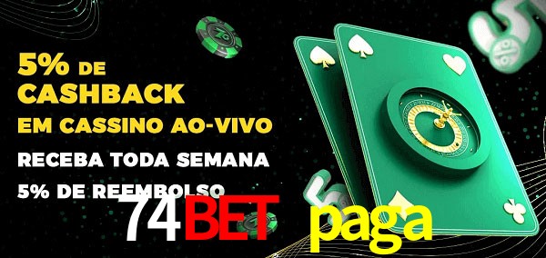 Promoções do cassino ao Vivo 74bet paga